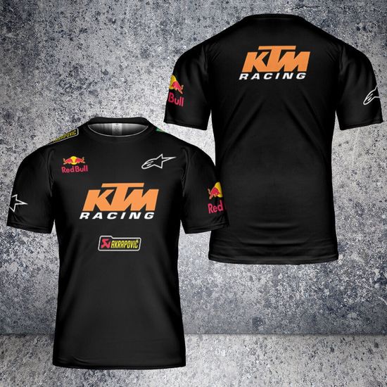 เสื้อยืด พิมพ์ลายโลโก้ KTM Redbull F1 3 มิติ สําหรับผู้ชาย ไซซ์ S - 5XL