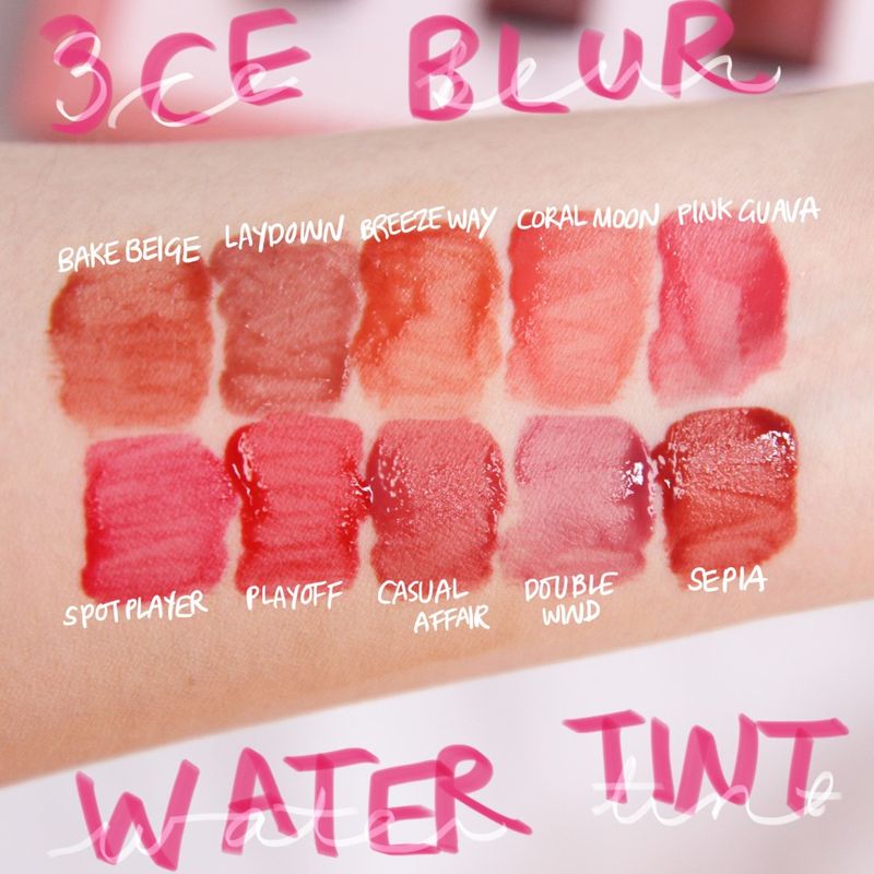 ของแท้:พร้อมส่ง 3ce Blur Water Tint ลิปทิ้นไม่ติดแมส