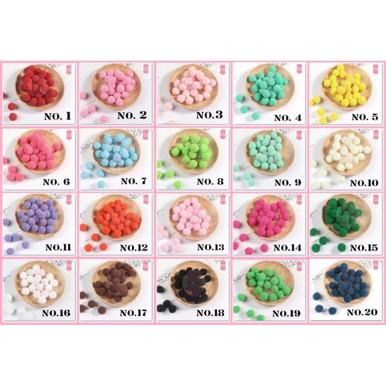 ปอม ๆ POM POM SOFT  15 mm. 100ชิ้น/สี ✨มี 42 สี (รุ่นซอฟต์)