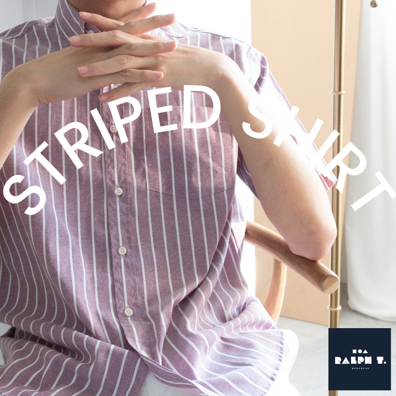 (ไซส์ M-4XL) STRIPED OXFORD เสื้อเชิ้ตลายทาง เสื้อเชิ้ตชาย - RALPH T OFFICIAL เสื้อฮาวาย ชาย MEN SHIRT เสื้อเชิ้ตแขนสั้น เสื้อเชิ้ตผู้ชาย เสื้อลายสก๊อต