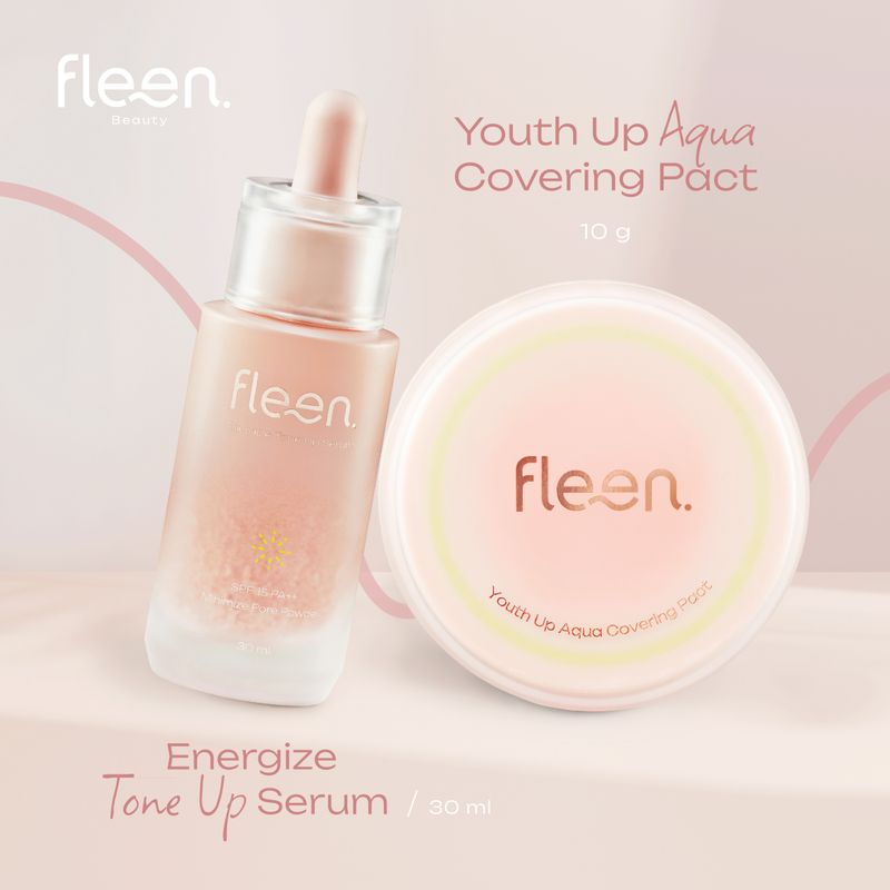 เซ็ตคู่สุดคุ้ม | Fleen Beauty Energize Tone Up Serum + Fleen Beauty Youth Up Aqua Covering Pact