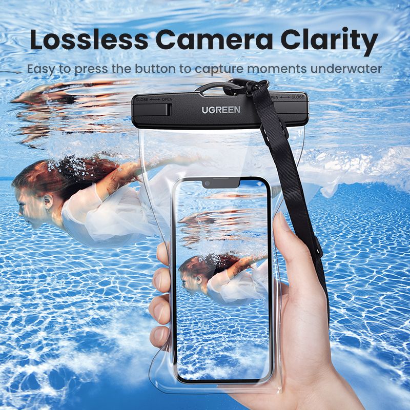 UGREEN Waterproof Case with Neck Strap for iPhone 15 14 Pro Max Samsung S24 S23 Huawei P50 up to 7.2 inch Model: 50919   Songkran Festival