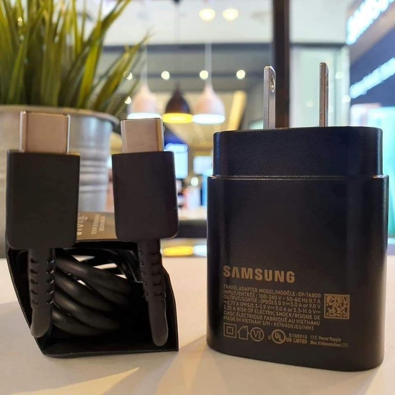 Samsung ชุดสายชาร์จแท้Samsung 25w adapter+สายc to c