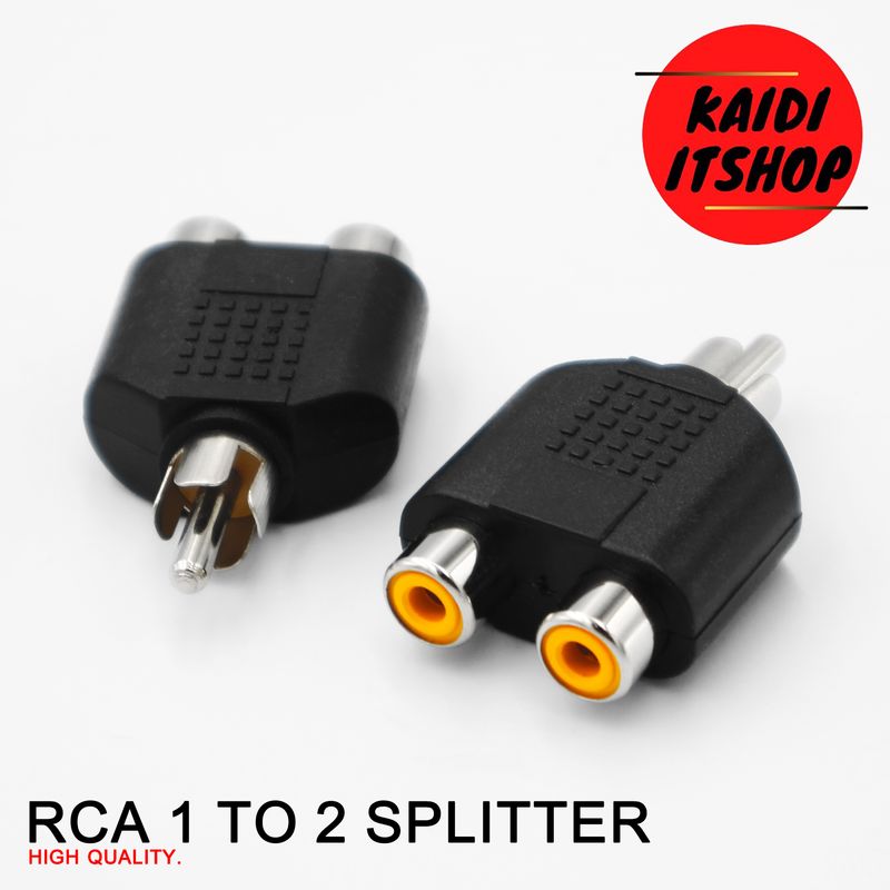 (1 ชิ้น) ข้อต่อแปลง RCA จาก 1 เป็น 2 ทาง ข้อต่อแปลงแยกสัญญาณเสียง RCA (ขาว/แดง)