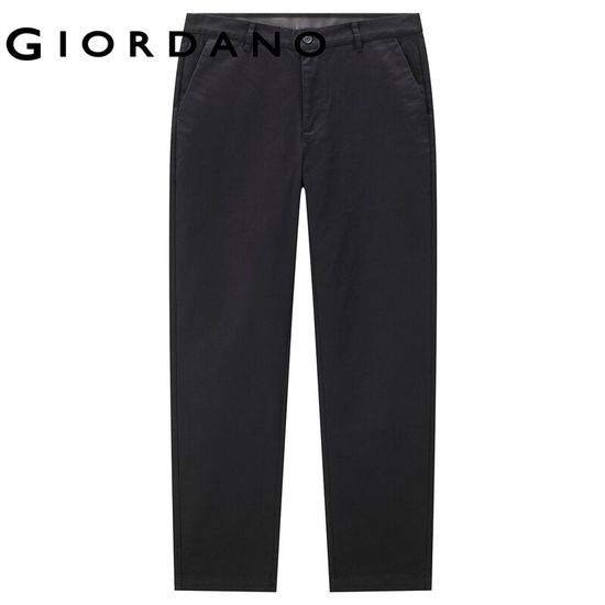 GIORDANO Men Pants Easy Care Stretchy Pants Mid Low Rise Inner Elastic Waistband Simple Basic Fashoin Casual Pants 01112057