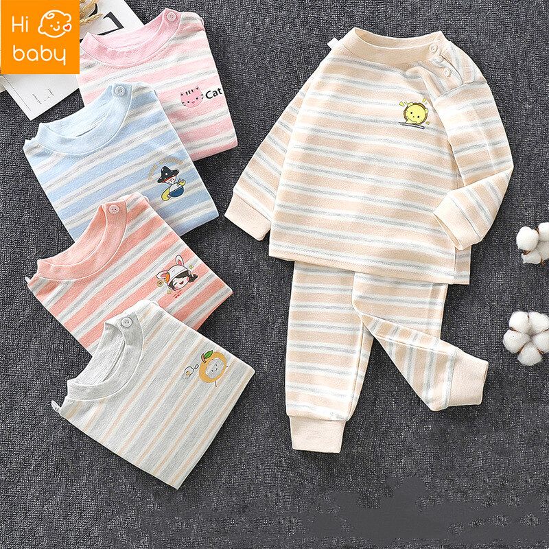 Childrens Long Johns Top & Bottom Set Boys And Girls Pajamas Homewear Clothes for Babies Baby Autumn