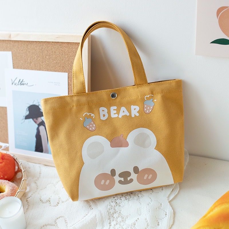 bangkoklist(BA1798) กระเป๋าถือมินิ ʕ•ᴥ•ʔ BEAR สไตล์มินิมอลลายการ์ตูนมี6สี