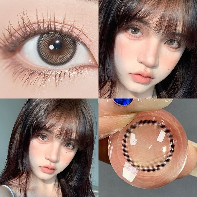 【New】Midroo คอนแทคเลนส์สีคอนแทก สียอดนิยม Fog Pearl Brown-14.0mm