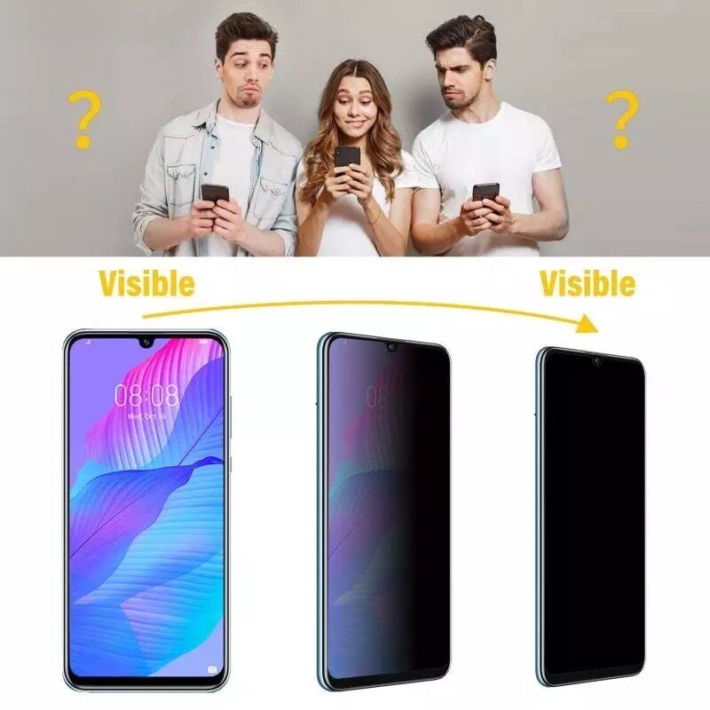 ฟิล์มกระจก Privacy กันมอง For Vivo V9 V11 V11i V15 V15Pro V17 V17Pro V20 V20Pro V20se Y27 V21 V23 V23e V25 Y31s Y36 T1 5G T1X ป้องกันความเป็นส่วนตัว Andy-Spy Temperedglass