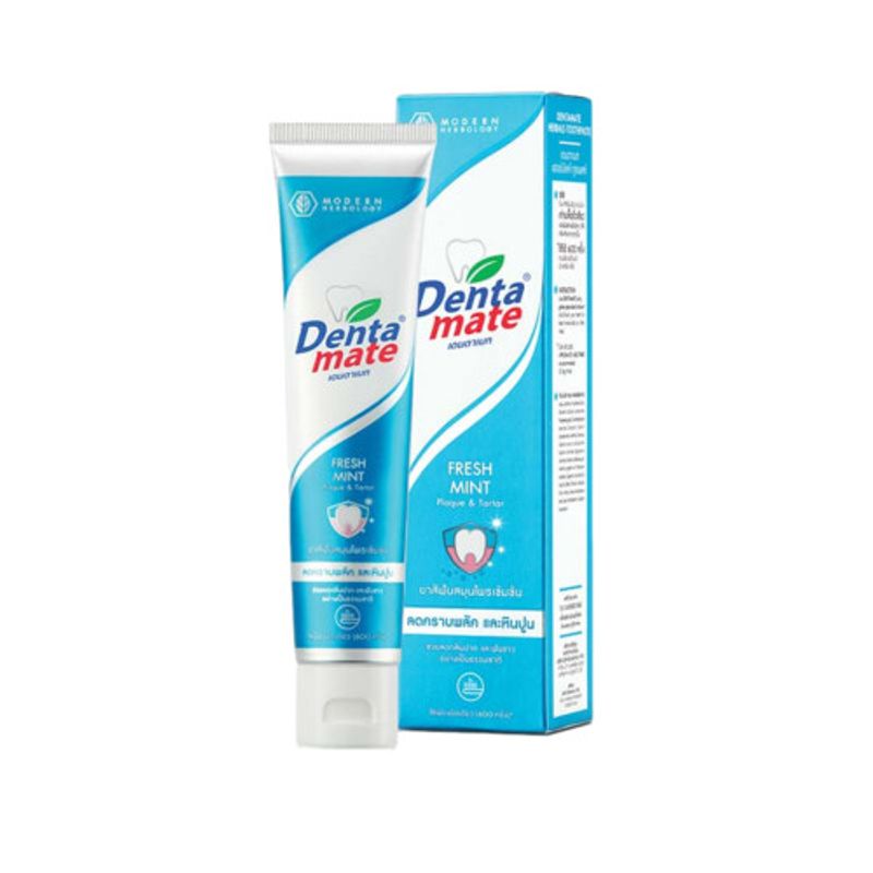 มีให้เลือก 2 สูตร Dentamate Hernal Toothpaste 100g.ยาสีฟันเดนตาเมทผสมสารสกัดจากสมุนไพรธรรมชาติ 100 กรัม