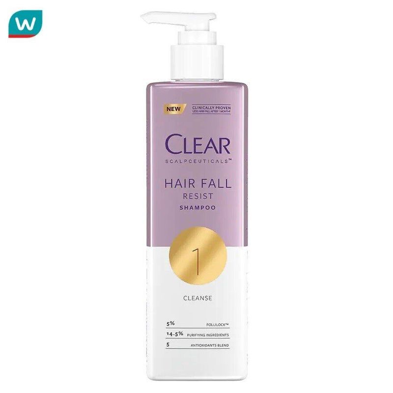 Clear เคลียร์ สกาล์ปซูติคอลส์ แชมพู แฮร์ฟอล รีซิสท์ 300 มล. ลดผมขาดหลุดร่วง ผมร่วง ผมบาง