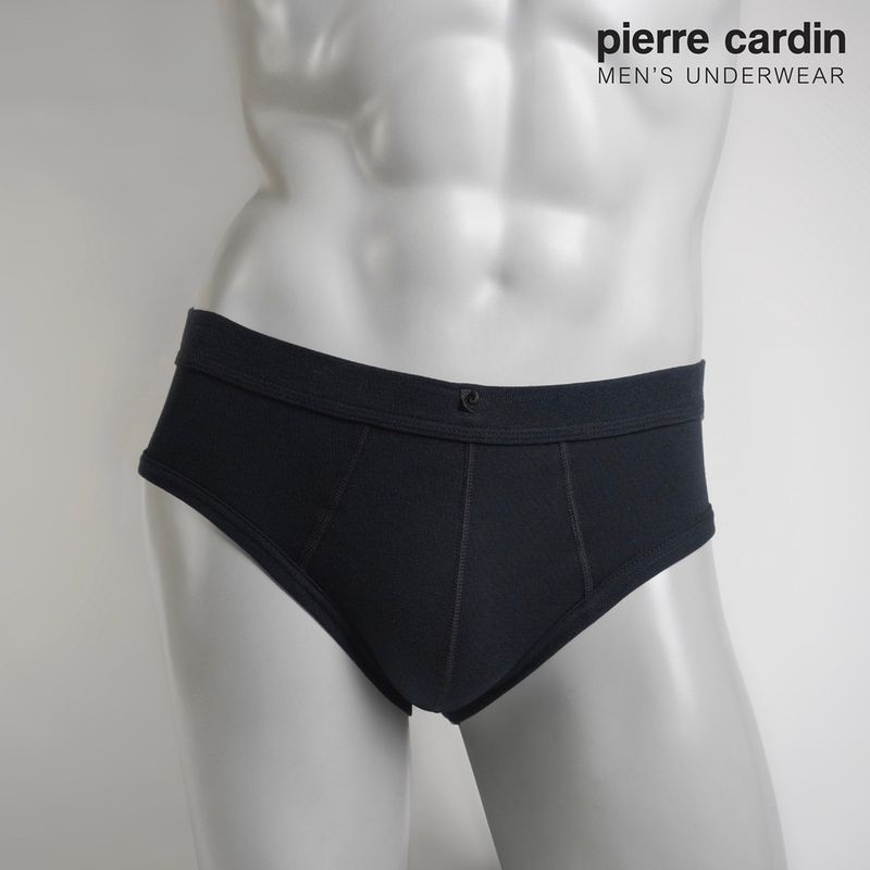 Pierre Cardin PC-323 (Pack 2ตัว) เซ็ตกางเกงในชาย Classic Macho Brief innerwear  มี 4 สี ขาว เทา กรม ดำ กางเกงในผ้าคอตตอน