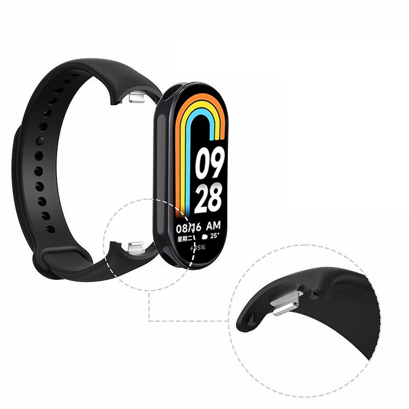 For Xiaomi Mi Band 8 strap For Xiaomi Mi Band 7 For Xiaomi Mi Band 6 สมาร์ทวอทช์สายรัดข้อมือ Bracelet Replacement สาย ซิลิโคน for xiaomi band 6 สาย MiBand 6 Wrist Color TPU Strap