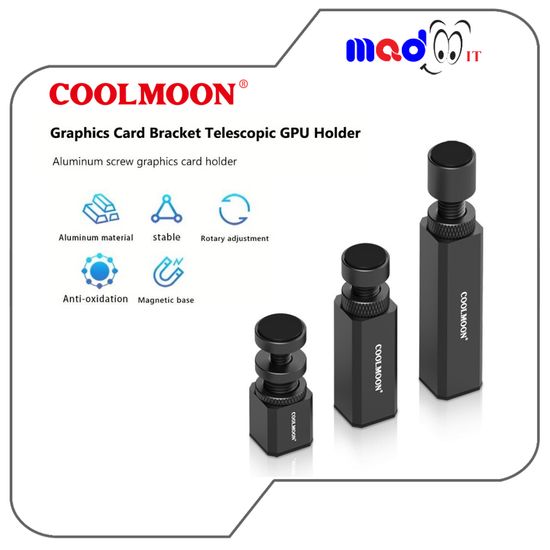 Cool Moon ขาค้ำการ์ดจอ ที่ค้ำการ์ดจอ ฐานแม่เหล็ก มียางรอง หมุนปรับระดับได้ Graphics Card Holder Vertical