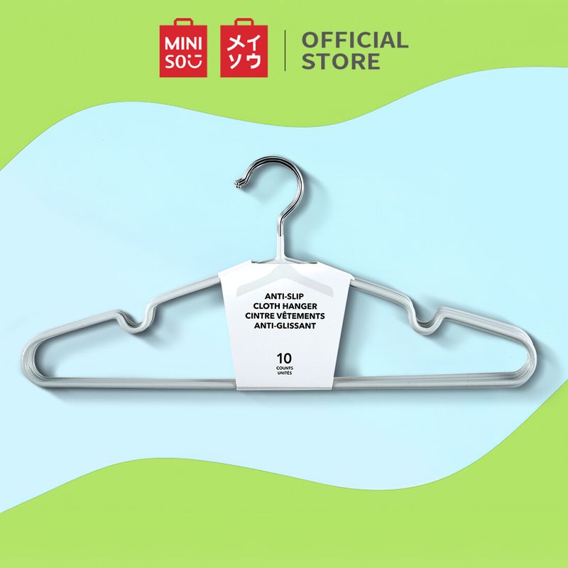 MINISO ไม้แขวนผ้า ไม้แขวนเสื้อ ไม้แขวนอเนกประสงค์ 10 ชิ้น Cloth Hanger