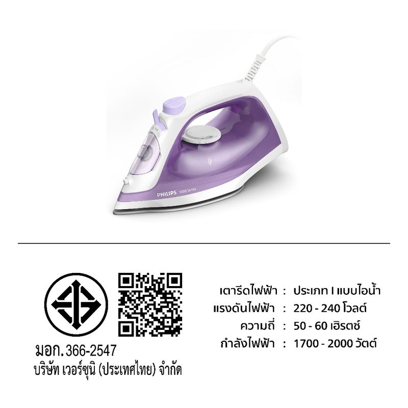 🔥Philips Comfort  รุ่นใหม่มีคูปองลดเพิ่ม 🔥เตารีดไอน้ำ 2000 วัตต์ DST1040/30 ,DST1040, GC1741รับประกันศูนย์ 2ปี