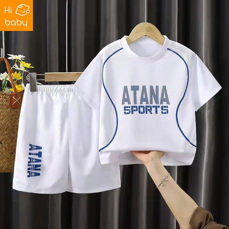 Boys Quick-drying Clothes Childrens Sports Suit Summer Girls Basketball Suit Middle-aged Childrens Short-sleeved Football Suit