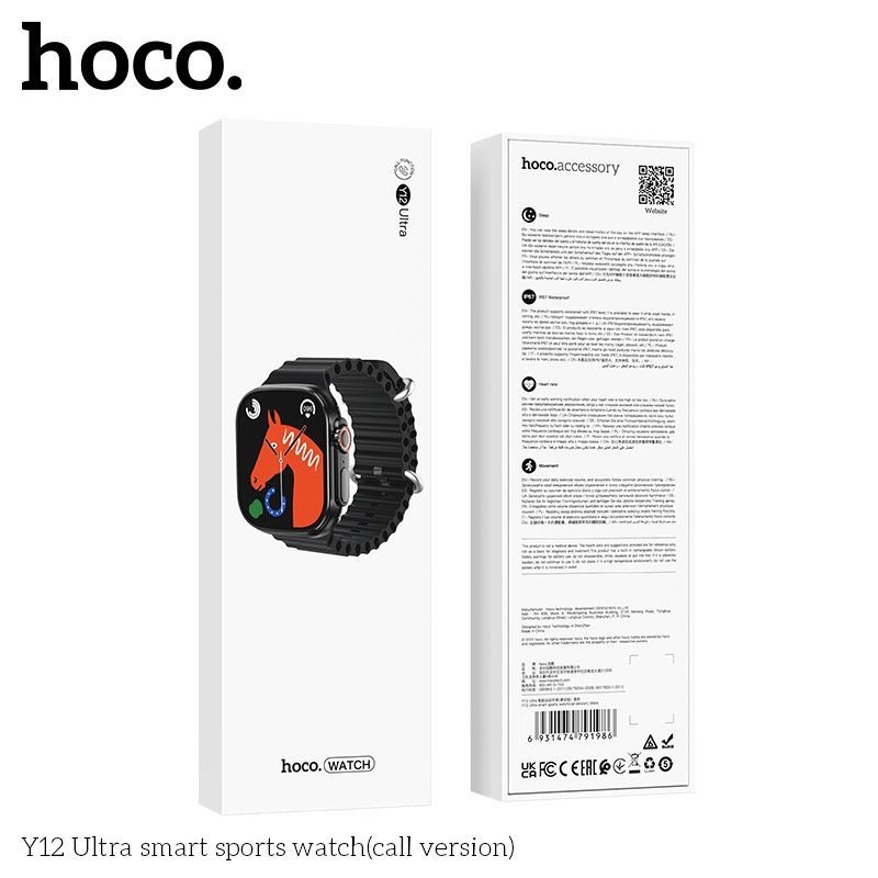 (Hoco Thailand) HOCO Y12 Ultra โทรเข้าออกได้ (ios ,Android ) Bluetooth 5.0 Call Smart Watch Sports Fitness Tracker FHD Display นาฬิกาโทรได้ สมาร์ทวอช