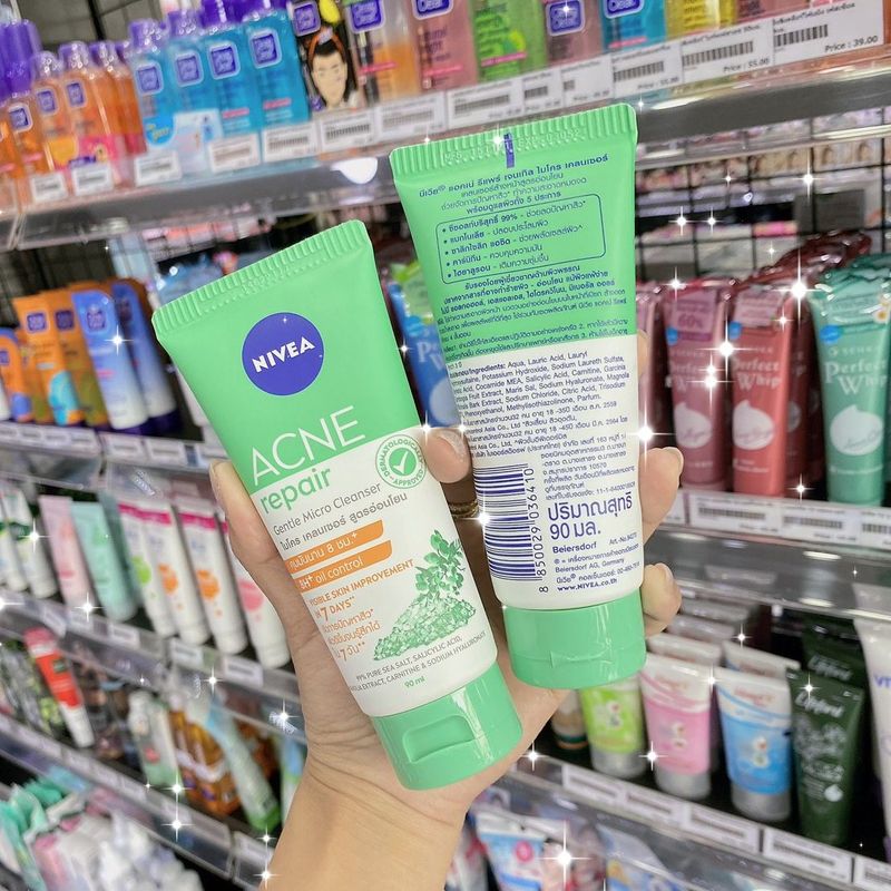 NIVEA นีเวีย แอคเน่ ไมโคร เคลนเซอร์.NIVEA ACNE REPAIR GENTLE MICRO CLEANSER. (มีให้เลือก 2 ปริมาณ)