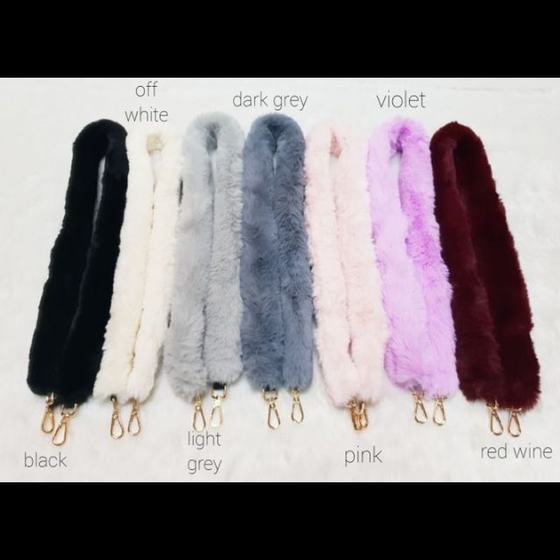 สายกระเป๋า ขนเฟอร์ สายเฟอร์ สายขน นุ่มนิ่ม  💕 fur strap ความยาว 100 cm. 💕