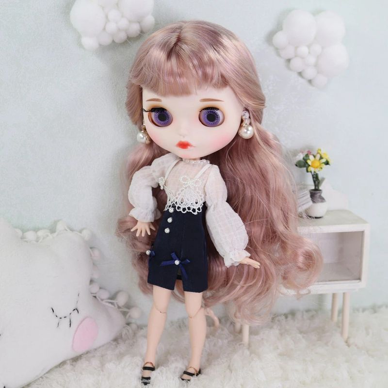 ชุดสำหรับ DBS ตุ๊กตาบลายธ์สีม่วง angel ชุดเจ้าหญิง lady ชุดกระโปรงสำหรับ 1/6 BJD