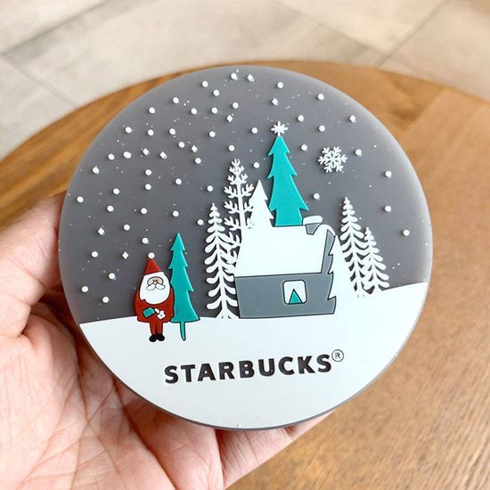 Starbuck Coaster ซิลิโคน Cherry Blossom น่ารักหมีความร้อนฉนวนกันความร้อนลื่น Ins ลมแก้วกาแฟถ้วยผู้ถือ Creative