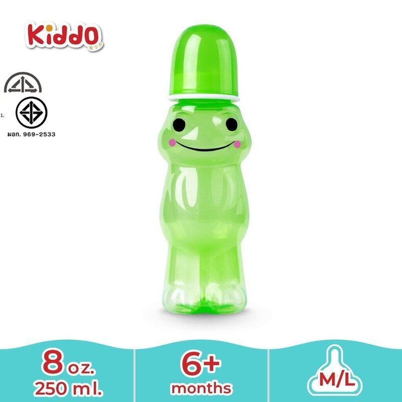 ถูกและดี l Kiddo ขวดนม หมี เป็ด กบ ขนาด 8 oz.ขวดนมคอแคบ ขวดใส่น้ำนม พร้อมส่ง