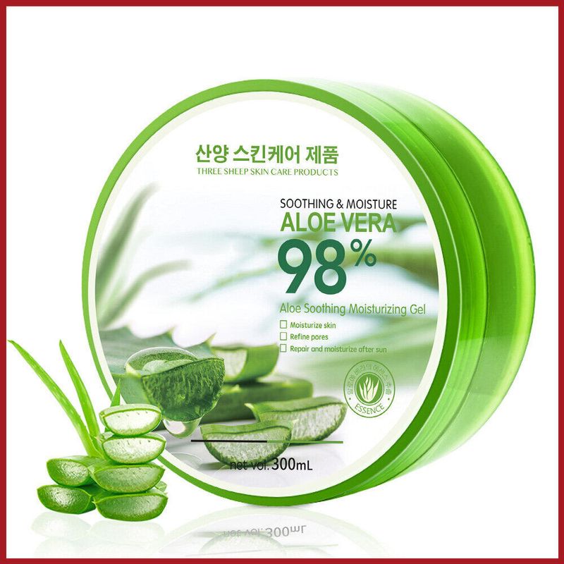 300g 98% Aloe Vera เจลว่านหางจรเข้ เจลว่านหางจรเข้ ช่วย บำรุงผิวพรรณให้ชุ่มชื้น ลดอาการอักเสบของผิว