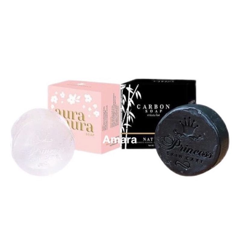 สบู่หน้าเงา / สบู่คาร์บอน Aura Aura Soap by PSC ขนาด 80g. Princess Skin Care