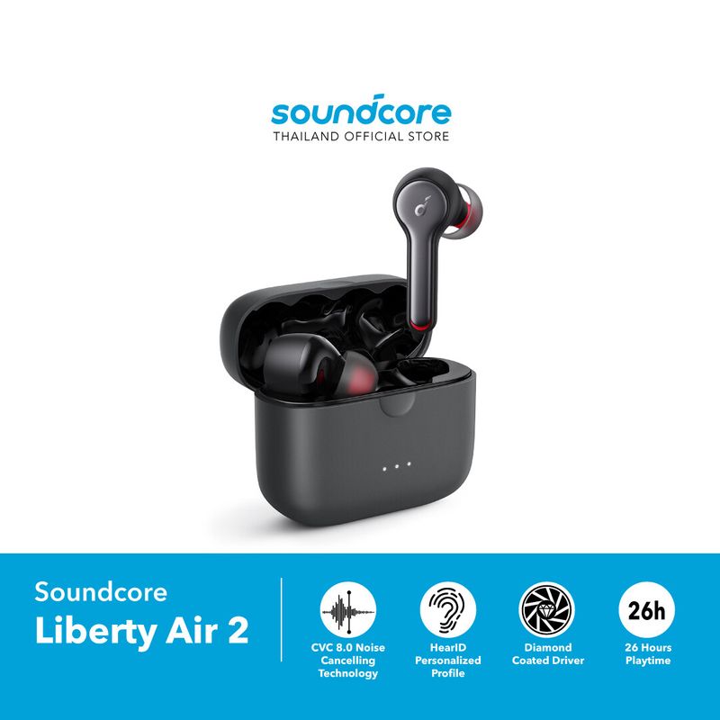 Soundcore Liberty Air 2 หูฟังบลูทูธ True Wireless with Diamond-Inspired Drivers, 4 Mics ANC, aptX, 28H