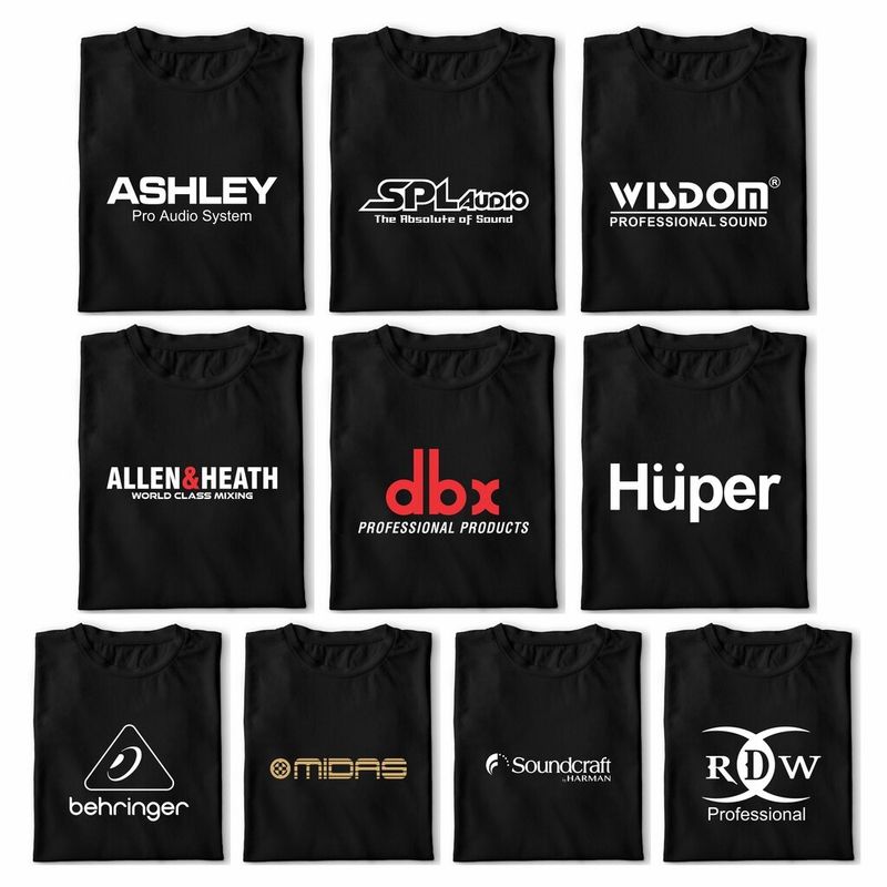 เสื้อยืดลำลองฤดูร้อน Distro SPL Audio Huper Ashley Midas Wisdom RDW Behringer DBX Soundcraft Allent Heath Alesis สําหรับผู้ชาย และผู้หญิง S-5XL