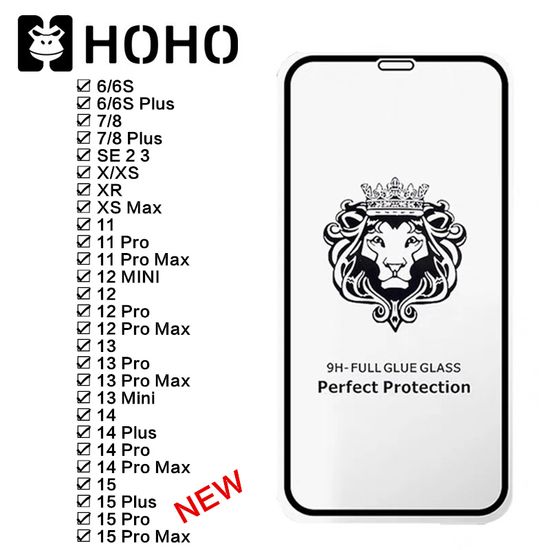 HOHO🔥ฟิล์มกระจก iPhone ฟิล์มกระจกเต็มจอไอโฟน ฟิล์มกระจกใส iPhone 15 Plus 13 12 11 14 Pro Max SE 3 2 ตรงรุ่น 6s 6+ 6s+ 7 8 7+ 8+ Xs XR Xs max/11 12 13 Pro Max 15 Pro Max ขอบดำ