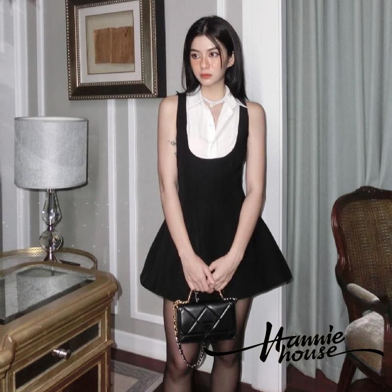 Hannie House- ชุดเดรสทรงเอเย ็ บปะติดปะต ่ อกันสีฤดูร ้ อนของผู ้ หญิง