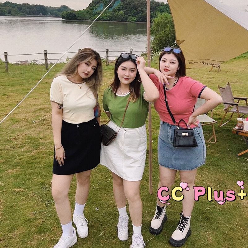 CiCi Plus+(835)กระโปรงยีนส์ทรงเอ ผ้ายีนส์นิ่ม ใส่สบายใส่กับอะไรก็ดูแพงน่ารักหมดสาวอวบอ้วน