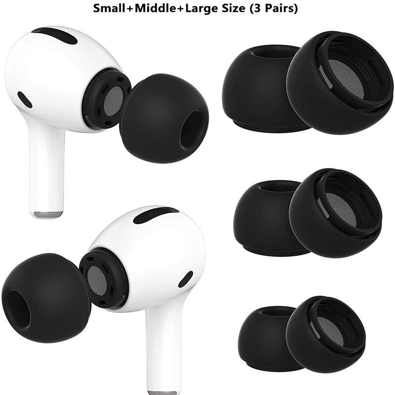 Replacement Ear Tips for Airpods Pro with Noise Reduction Hole S/M/L Size Silicone Earbuds Tips for Airpods pro with Portable Storage Box and Fit in The Charging Case