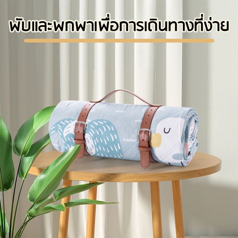 เสื่อปิคนิค ผ้าปูนั่ง ลายโบฮีเมี่ยน กันชื้น ซักได้ picnic mat waterproof  ขนาดใหญ่ มี 3 ขนาด