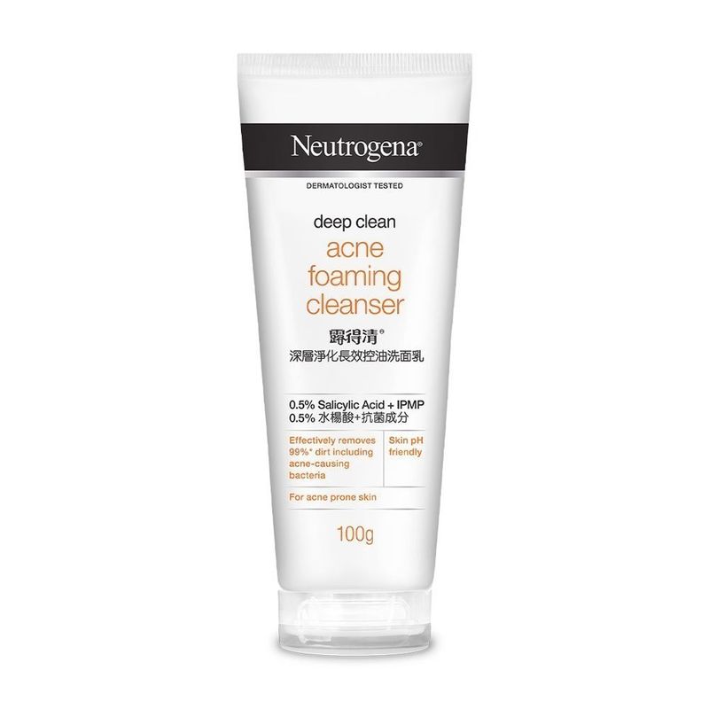 Neutrogena Deep Clean Acne Foaming Cleanser 100G นูโทรจีนา ดีพ คลีน แอคเน่ โฟมมิ่ง คลีนเซอร์ 100กรัม (สูตรป้องกันสิว)