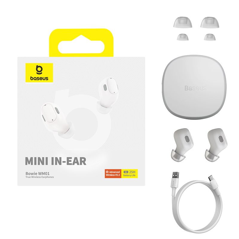 Baseus หูฟังบลูทูธไร้สาย รุ่น Bowie WM01 / WM02 True Wireless Earphones