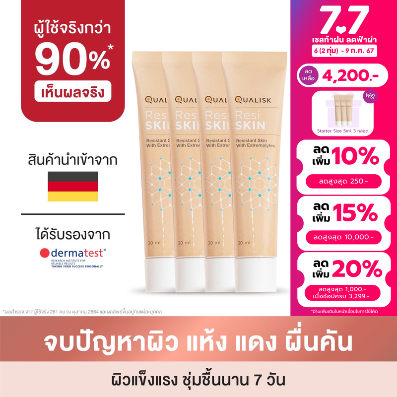 ResiSKIN Cream 30 ml 4 หลอด แถม Starter size 5 ml 3 หลอด