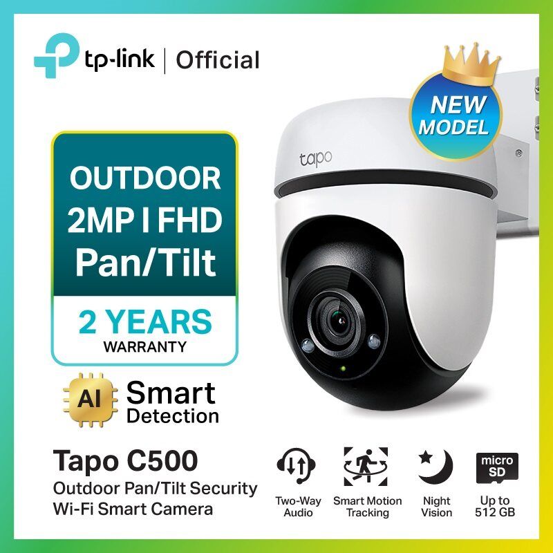 TP-Link Tapo C500 Full HD1080p / C510W / C520WS Outdoor Pan/Tilt Security WiFi Camera กล้องวงจรปิด ไวไฟ ภายนอกอาคาร มุมมอง 360° กันน้ำ IP65 Weatherproof Two-Way Audio