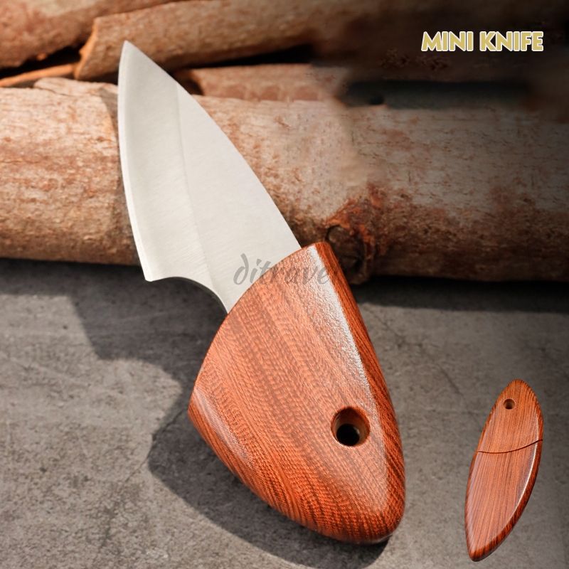 ขนาดเล็ก แบบพกพา Pocket Knife ป้องกันตัวเอง มีดไม้ ABS กลางแจ้ง สําหรับแกะผลไม้ A2605