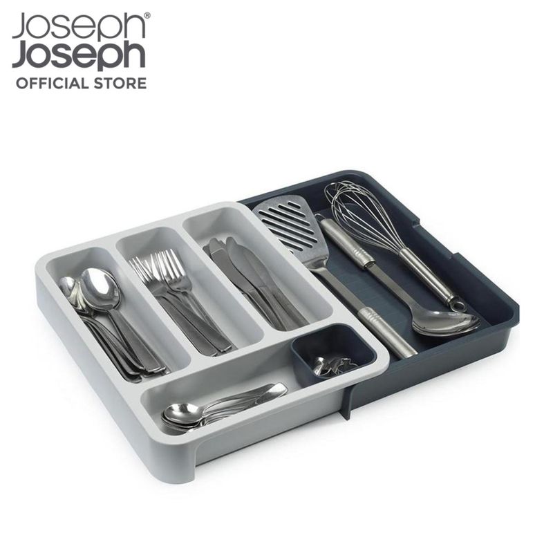 Joseph Joseph อุปกรณ์จัดเก็บช้อน ส้อม แบบปรับขนาด รุ่น DrawerStore สามารถใส่ในลิ้นชักได้ สีเทา N85042