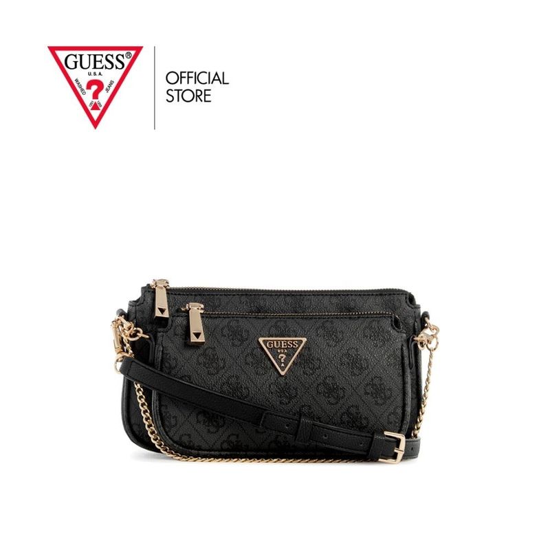 GUESS กระเป๋าสะพายข้างผู้หญิง รุ่น BG787971 NOELLE DBL POUCH CROSSBODY สีดำ