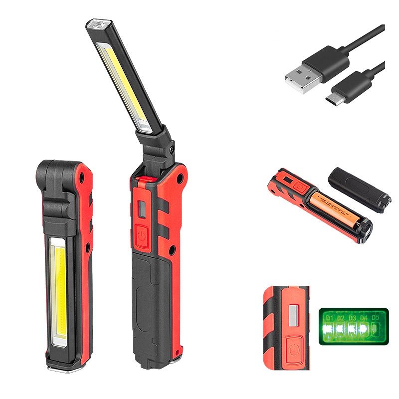 ไฟฉาย Cob Work Light ชาร์จ USB แบบพกพา พับได้ สําหรับรถยนต์