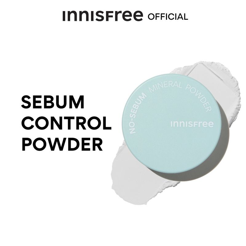 (ซื้อ 1 แถม 1 วันที่ 17 พ.ย.67)innisfree No sebum mineral powder 5g. แป้งฝุ่น ควบคุมความมัน 5 กรัม 2 ชิ้น