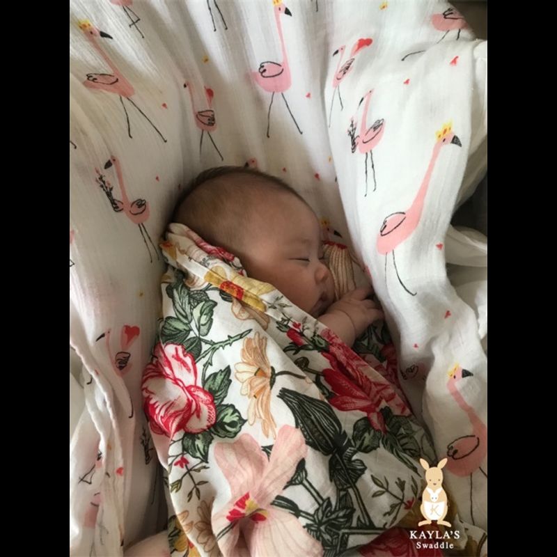 Kayla's Swaddle [4 ผืน 1000] ผ้าห่อตัวมัสลินแบมบู 70% คอตตอน 30% ขนาด 120*120 cm