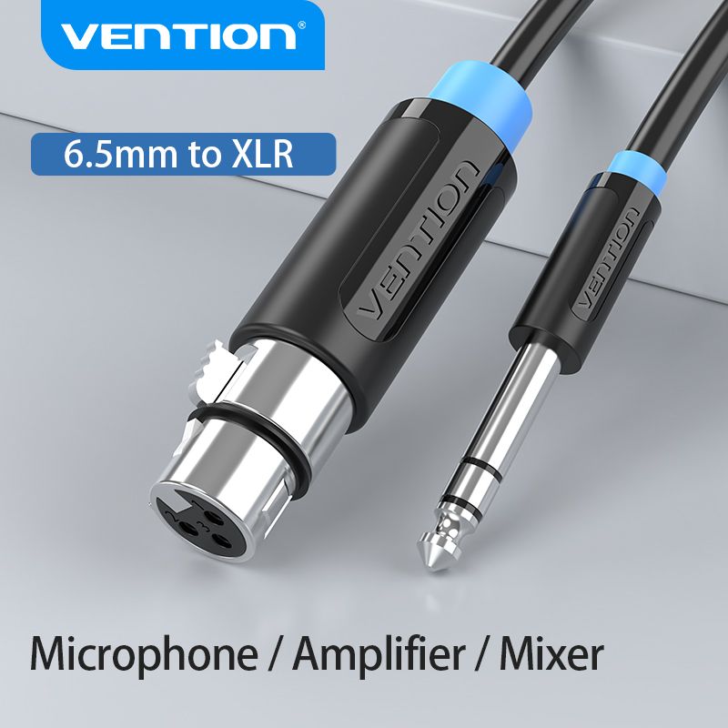 Vention สายไมล์โครโฟน สาย XLR jack Cable 6.5 มม. ตัวผู้ไปเป็น XLR ตัวเมีย trs to xlr สายสัญญาณเสียง สายเบส  เบส5สาย สายแจ็คกีต้าร์ ไมค์ ลวด สเตอริโอ สายไมค์