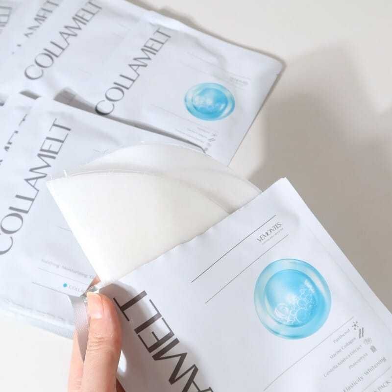 (🌼แท้ / พร้อมส่ง🌼) Vemontes Collamelt Collagen Mask Pack [ ยกกล่อง 5 แผ่น ]