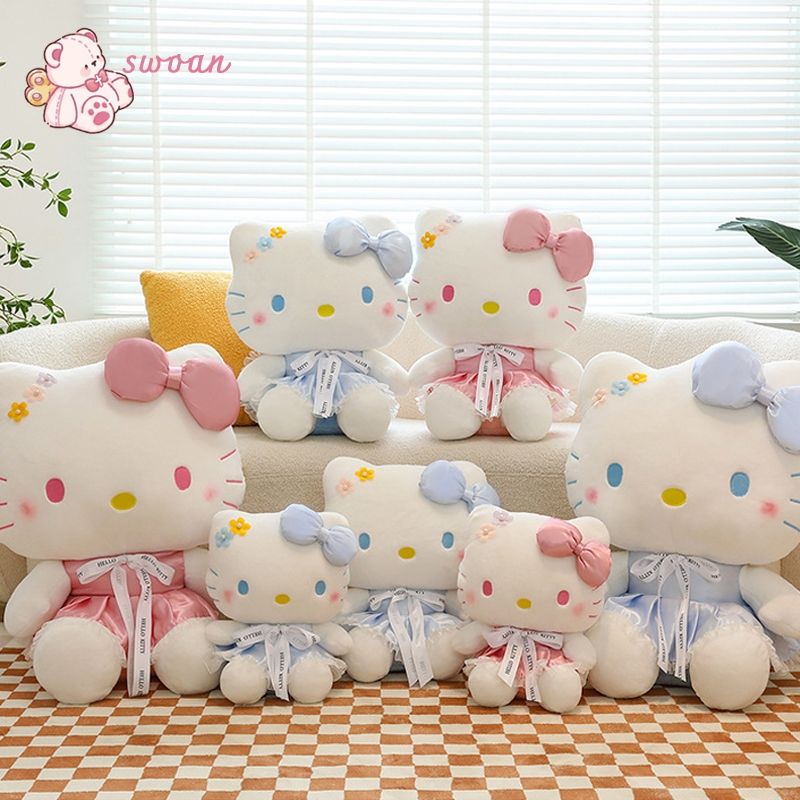 【Swoan】35/45/55cm Sanrio ตุ๊กตา ซานริโอ้ น่ารัก ตุ๊กตาคิตตี้ Hello Kitty ตุ๊กตาแมวหน้าคิตตี้ ของขวัญวันวาเลนไทน์ เหมาะกับของขวัญวันเกิด สําหรับตกแต่งบ้าน