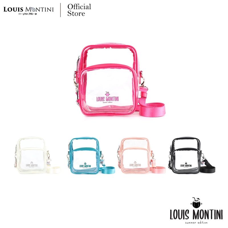 Louis Montini (Summer Edition) กระเป๋าใสสะพายข้างใบเล็ก Transparent bag กระเป๋าสโนลอย PVC กันน้ำ สำหรับผู้หญิง SUM05